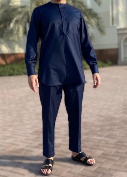 Nigerian Suit "Nayja" Navy van Custom Qamis