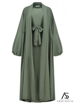 Abaya "Deluxe Medina Silk" Donkergroen