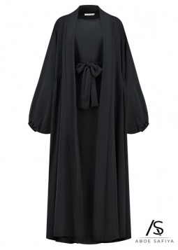 Abaya "Deluxe Medina Silk" Zwart