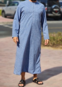Emirati Grijsblauw Custom Qamis