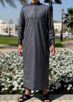 Saudi Donkergrijs "Cashmere" van Custom Qamis
