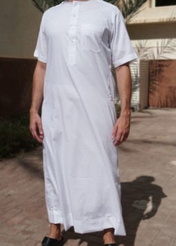 Witte Kandora van Katoen - Custom Qamis