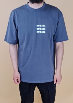 T-Shirt "BUY&SELL" Antraciet van New Herritage