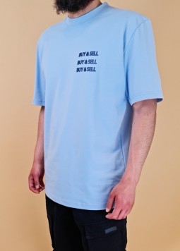 T-Shirt "BUY&SELL" Babyblauw van New Herritage