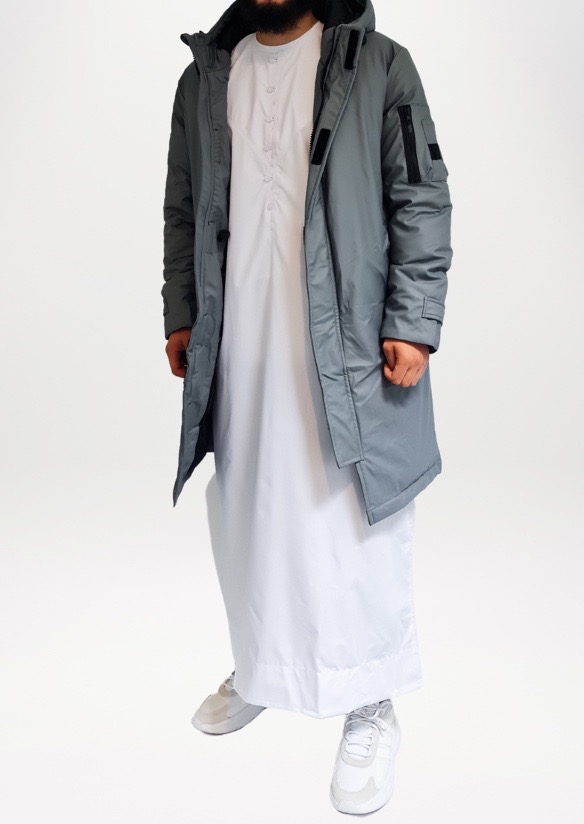 long Additief plotseling Grijze Winterjas van Frilivin - Bovenkleding - Islamitische Kleding voor  Mannen